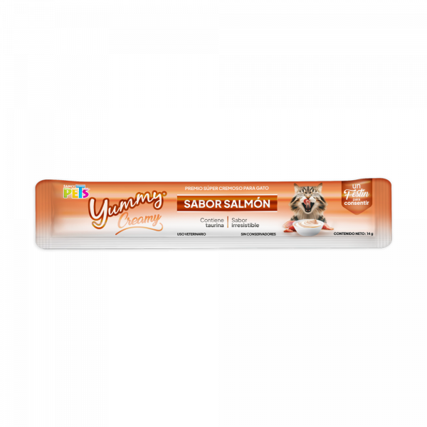 Yummy Creamy P/Gato Salmon 56 g (4 Tubos de 14 g c/u)