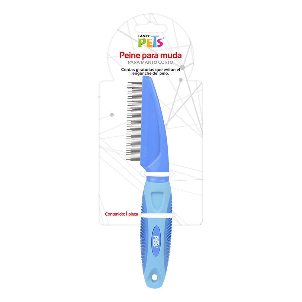 Peine Fancy Pets Metal Muda Pelo Corto