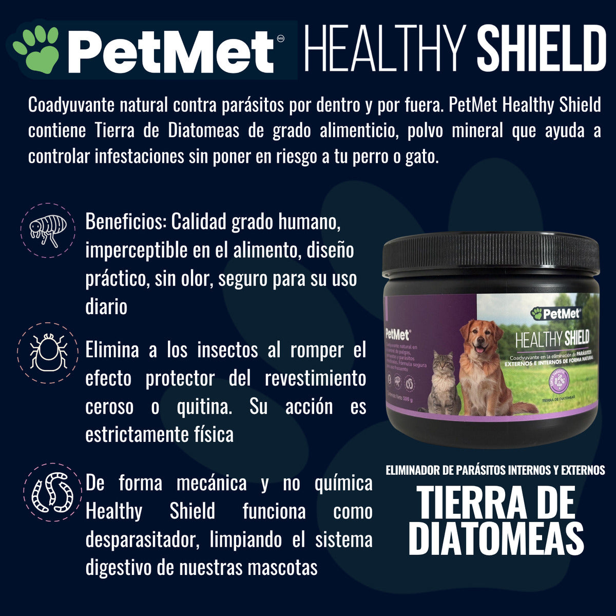 Suplemento Alimenticio Antipulgas Healthy Shield 100g