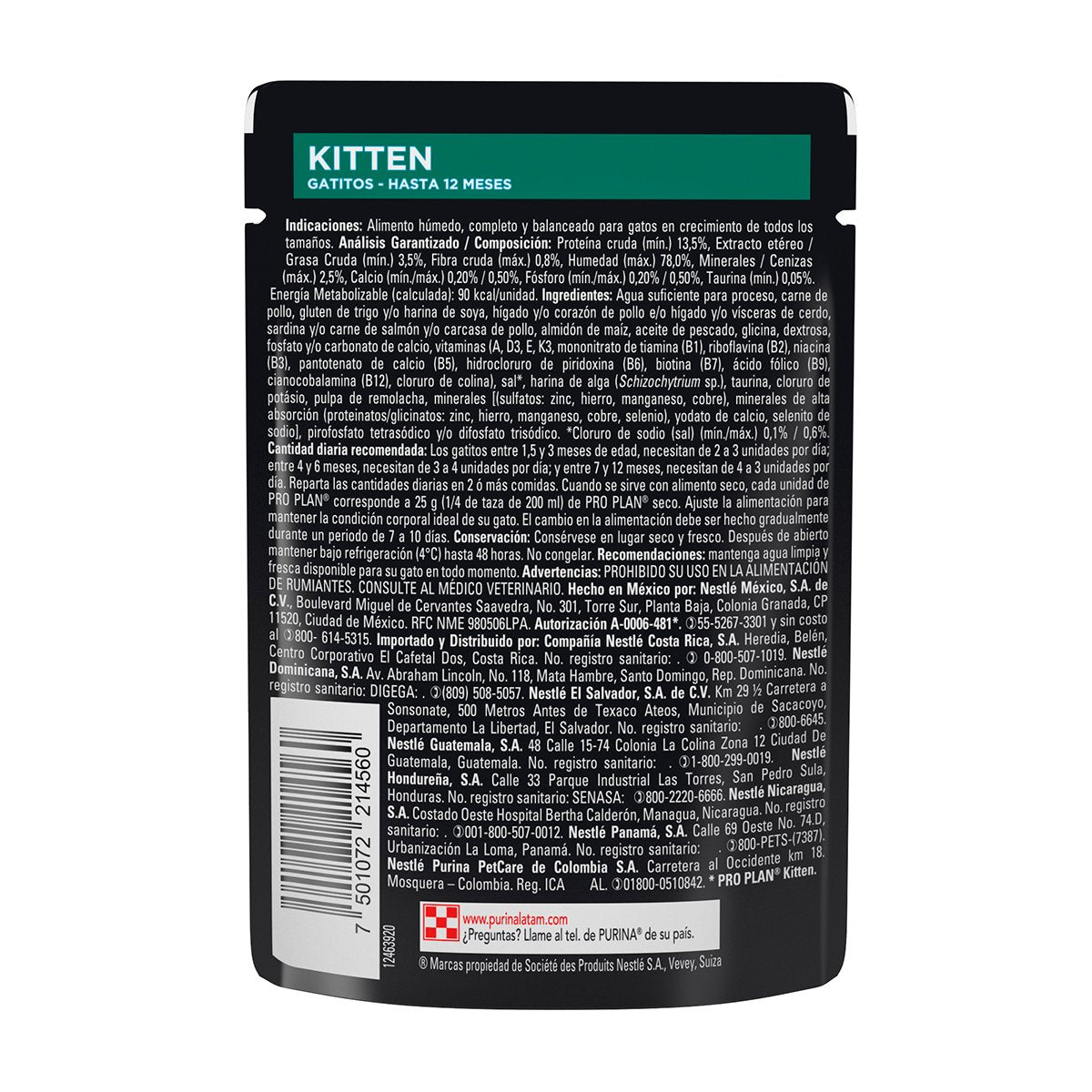Pro Plan Kitten Optigrowth Alimento Húmedo para Gatito Receta Pollo en Salsa, 85 g