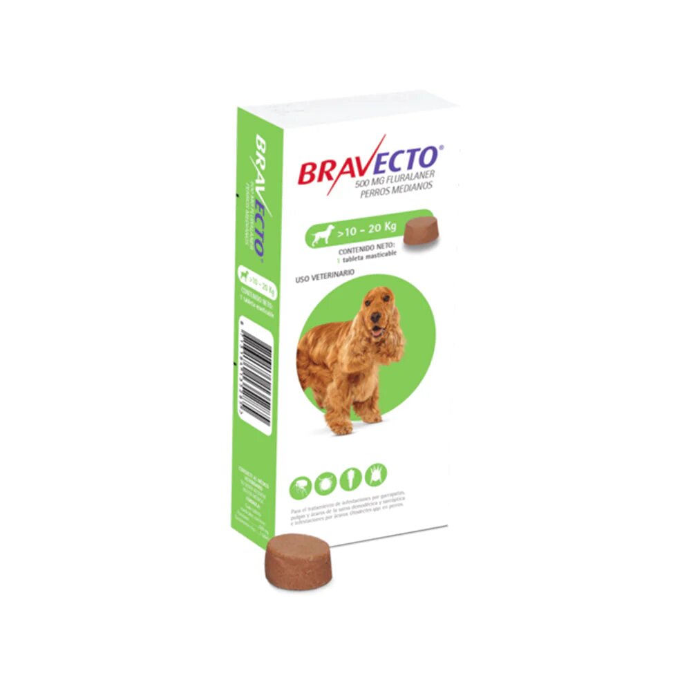 Bravecto M 3 meses de 10 kg A 20 kg C/1 Tableta
