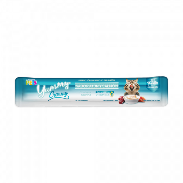 Yummy Creamy P/Gato Atún y Salmon 56 g (4 Tubos de 14 g c/u)