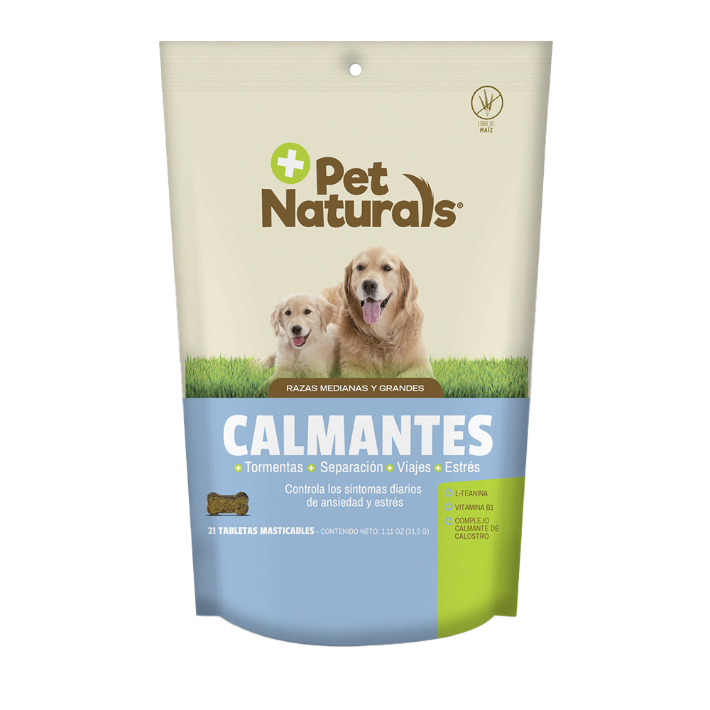Calmante Natural P/Perro Razas Medianas y Grandes Pet Naturals 31.5 g 21 tabletas masticables