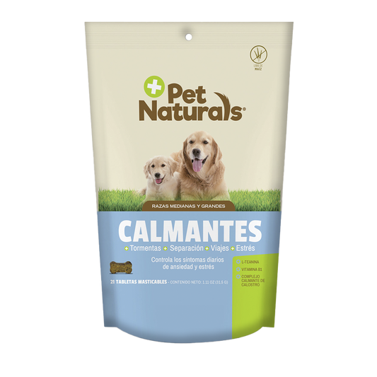 Calmante Natural P/Perro Razas Medianas y Grandes Pet Naturals 31.5 g 21 tabletas masticables
